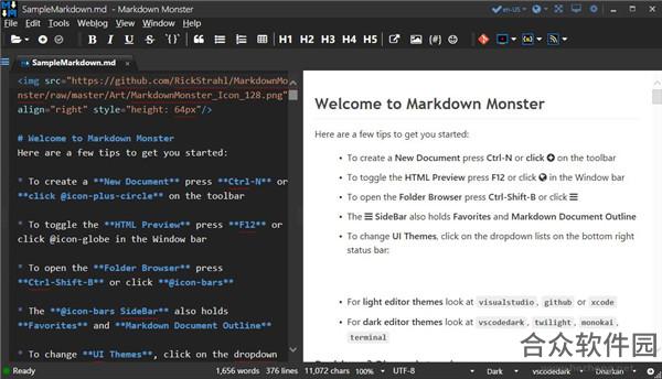 Markdown Monster(代码编辑查看器) v1.13.10 官方版