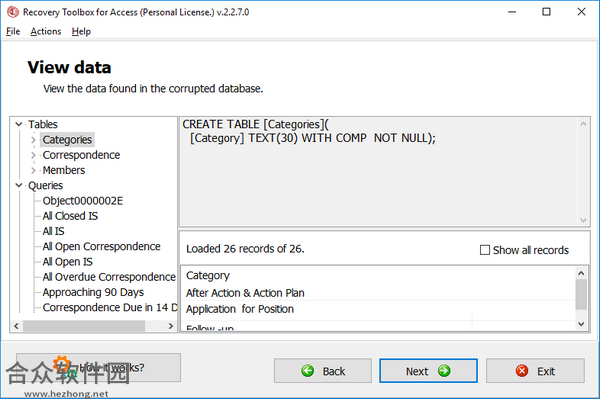 Recovery Toolbox for Access