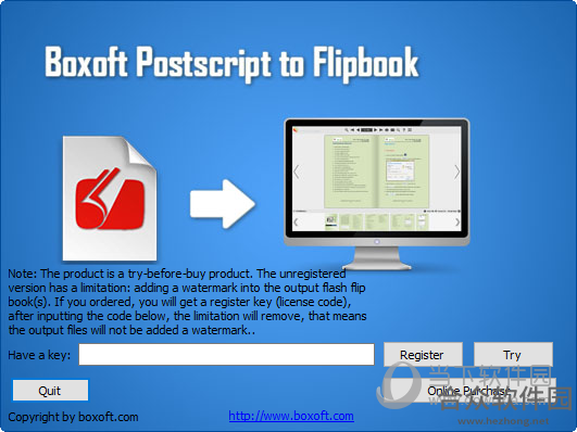 Boxoft Postscript to Flipbook(翻页书制作软件) v1.0 官方版