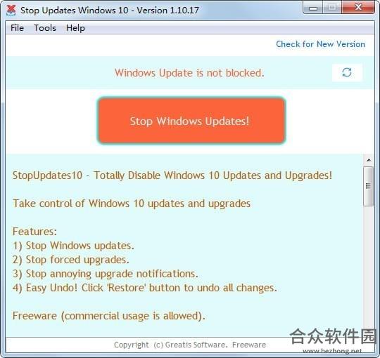 StopUpdates10(win10自动更新关闭工具) v3.5.115官方版